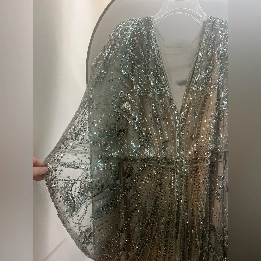 Retro Batwing Sleeve Sequin Evening Gown - Picture 5 of 5